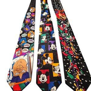 Disney Character Patterned Ties - Multicolor